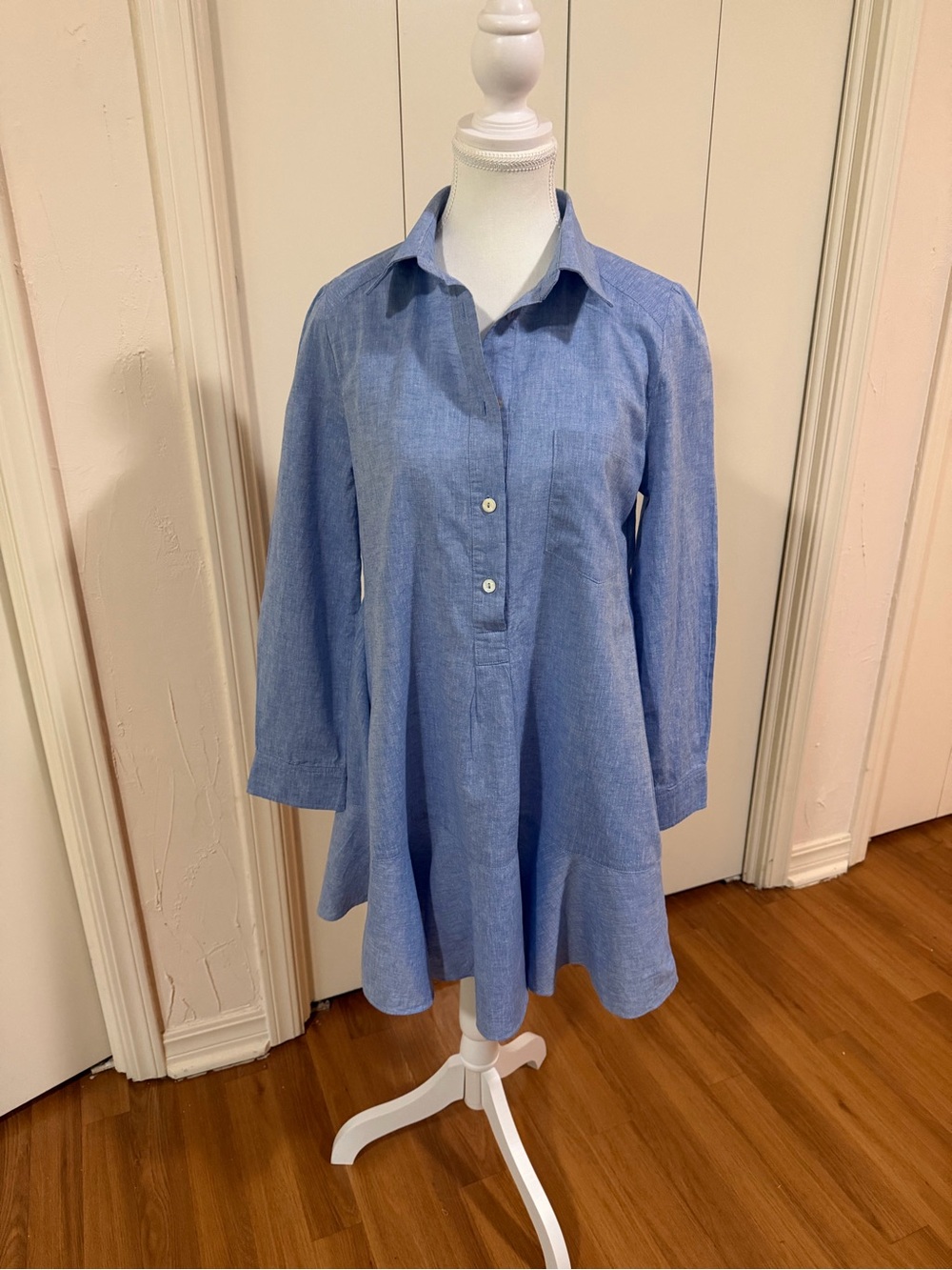 Women’s Tuckernuck Light Blue Button-Front Shirt Dress